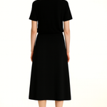 Long Skirt with Black Contrast Fabric