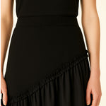 Long Skirt with Black Contrast Fabric