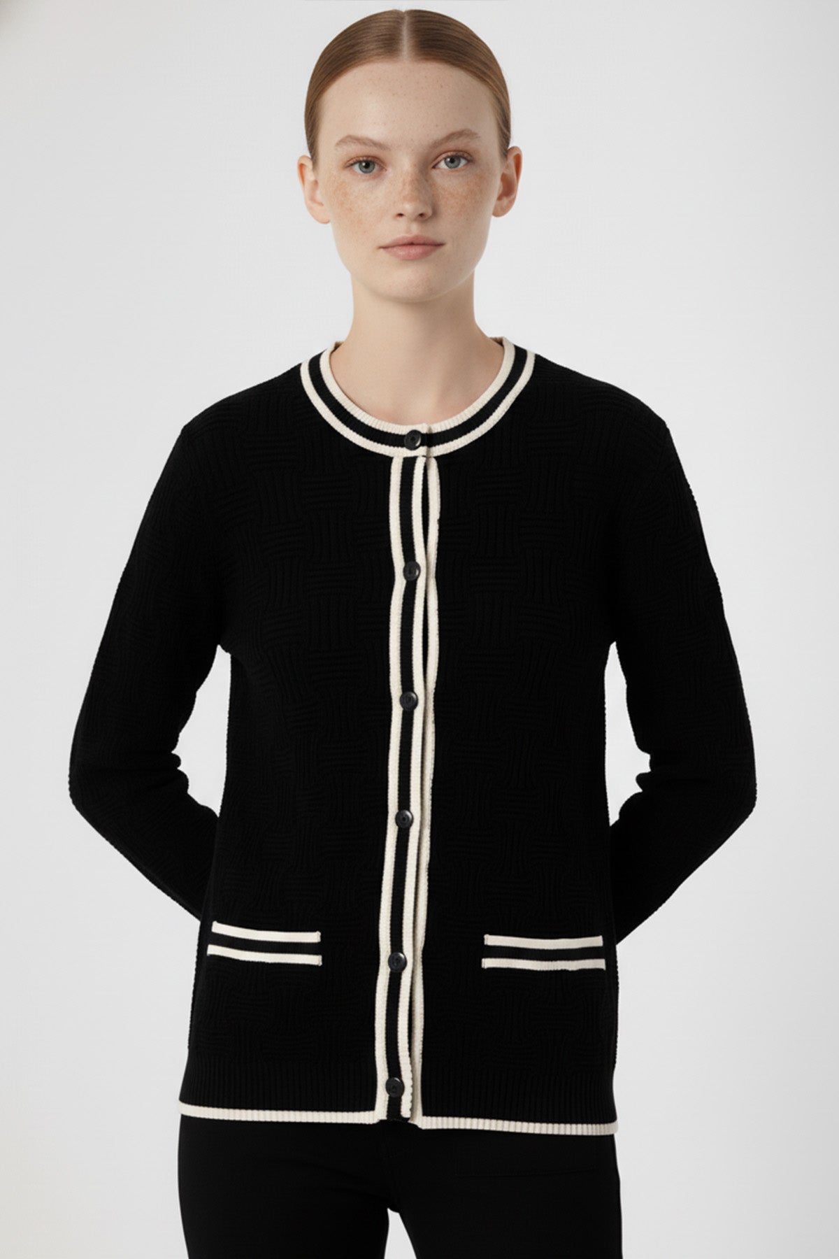 Black and White Striped Women's Jacket