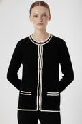 Black and White Striped Women's Jacket