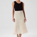 Ecru Mesh Midi Skirt