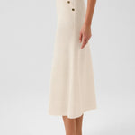 Ecru Mesh Midi Skirt