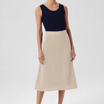 Light Beige Mesh Midi Skirt