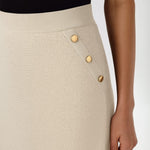 Light Beige Mesh Midi Skirt