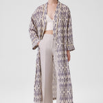 Stone Navy Ethnic Patterned Women's Kaftan