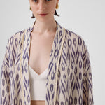 Stone Navy Ethnic Patterned Women's Kaftan