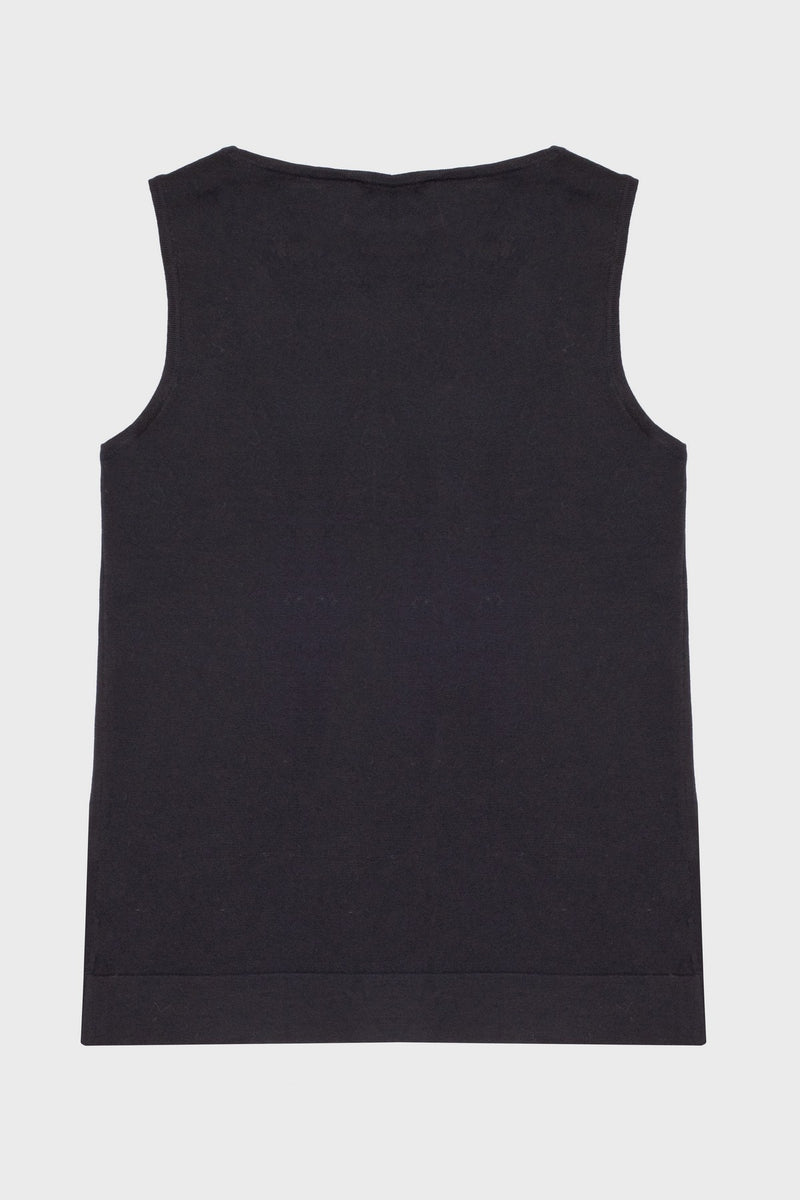 Black Thick Strap Knit Women's Athletic Shirt