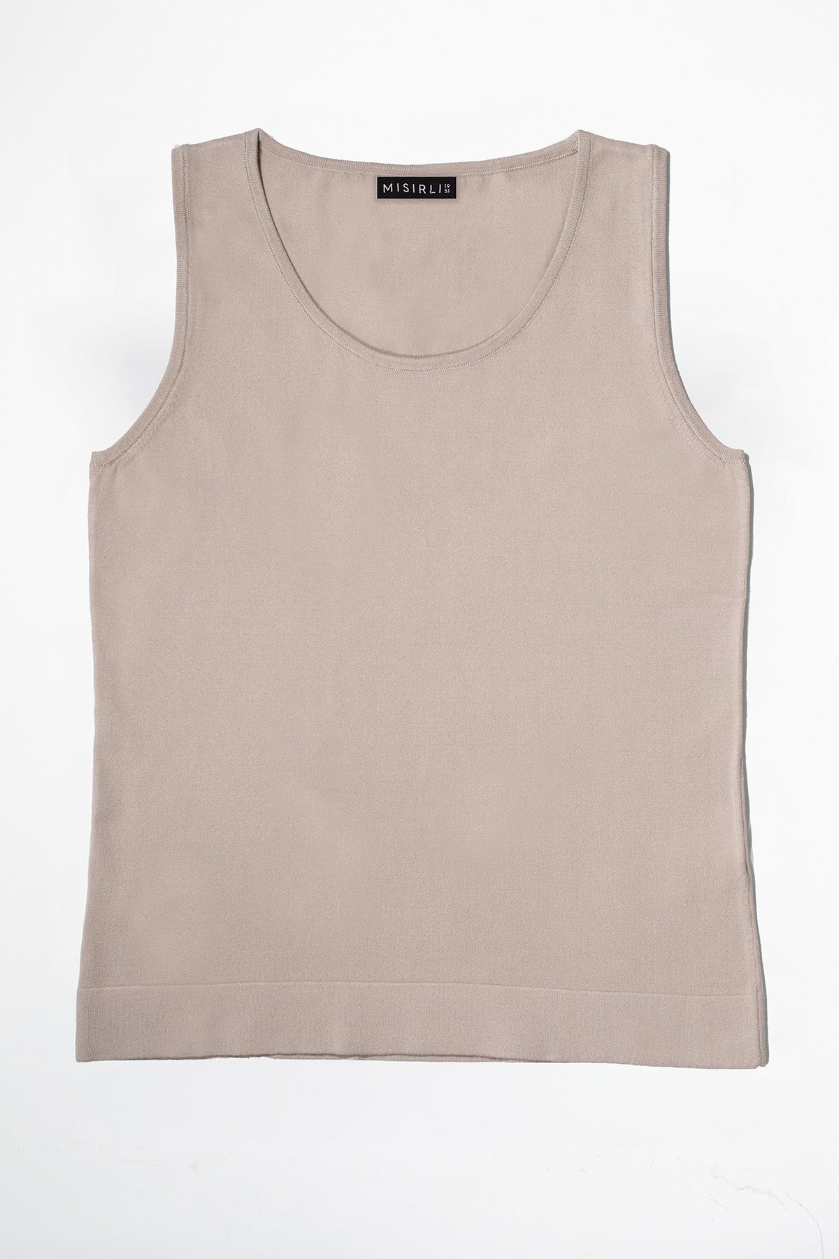 Camel Thick-Striped Knit Women's Tank Top