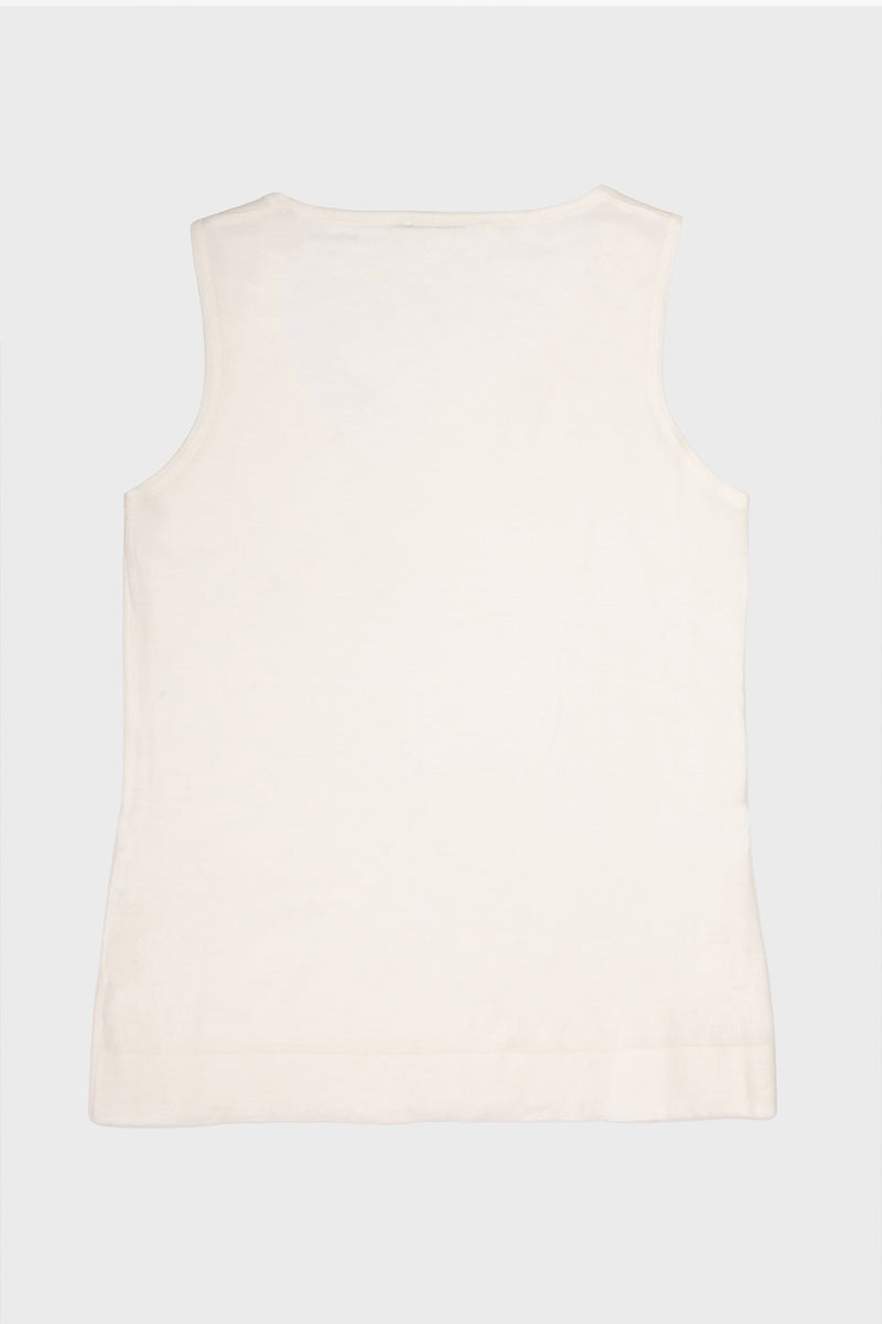 Ecru Thick-Strap Knit Women's Tank Top