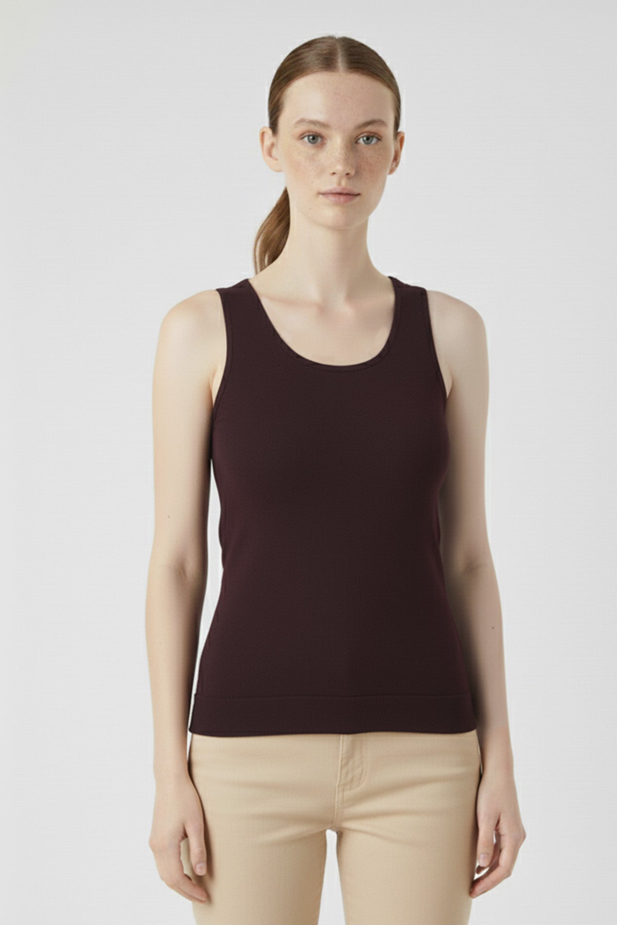 Bitter Coffee Thick-Striped Knit Women's Athletic Shirt