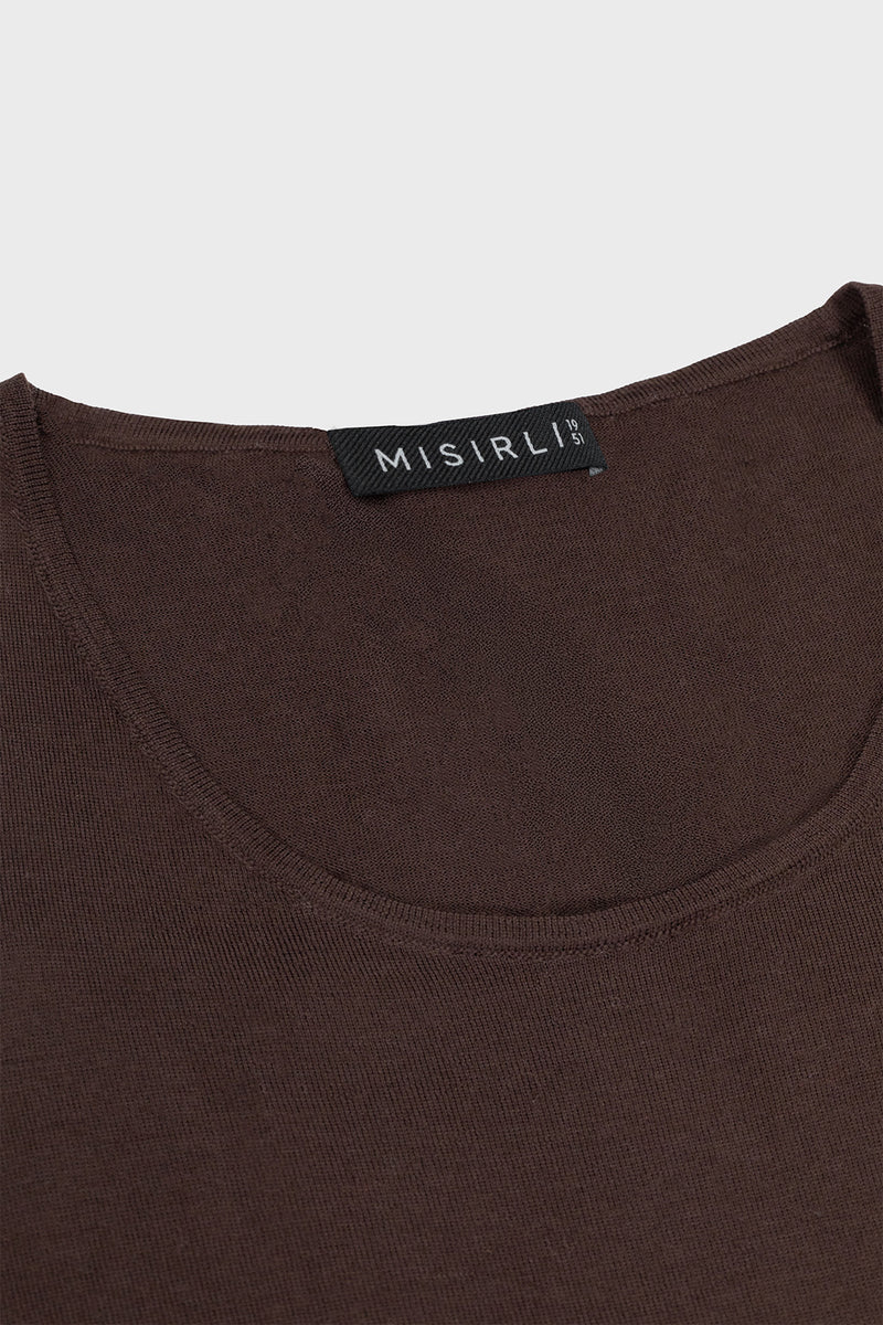 Bitter Coffee Thick-Striped Knit Women's Athletic Shirt