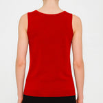 Red Thick Strap Knit Women's Tank Top