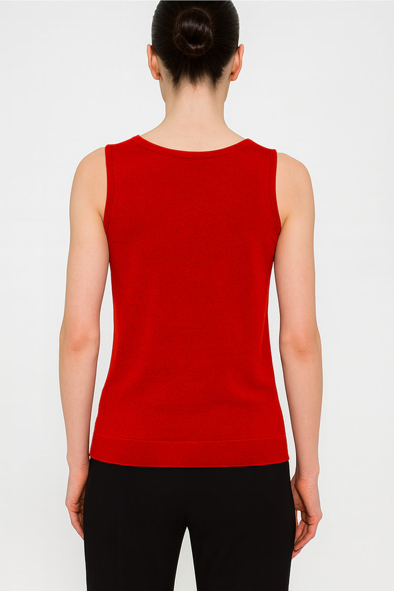 Red Thick Strap Knit Women's Tank Top