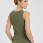 Green Thick Strap Knit Women's Tank Top