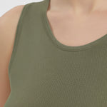 Green Thick Strap Knit Women's Tank Top