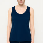 Navy Blue Thick Strap Knit Women's Tank Top