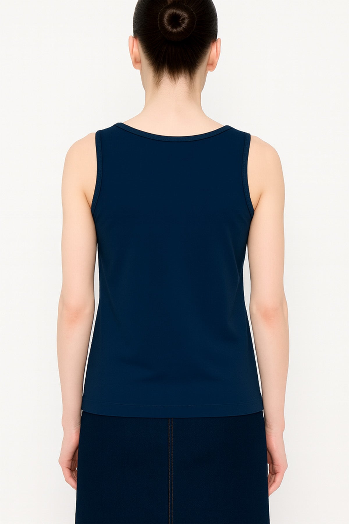 Navy Blue Thick Strap Knit Women's Tank Top