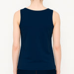 Navy Blue Thick Strap Knit Women's Tank Top