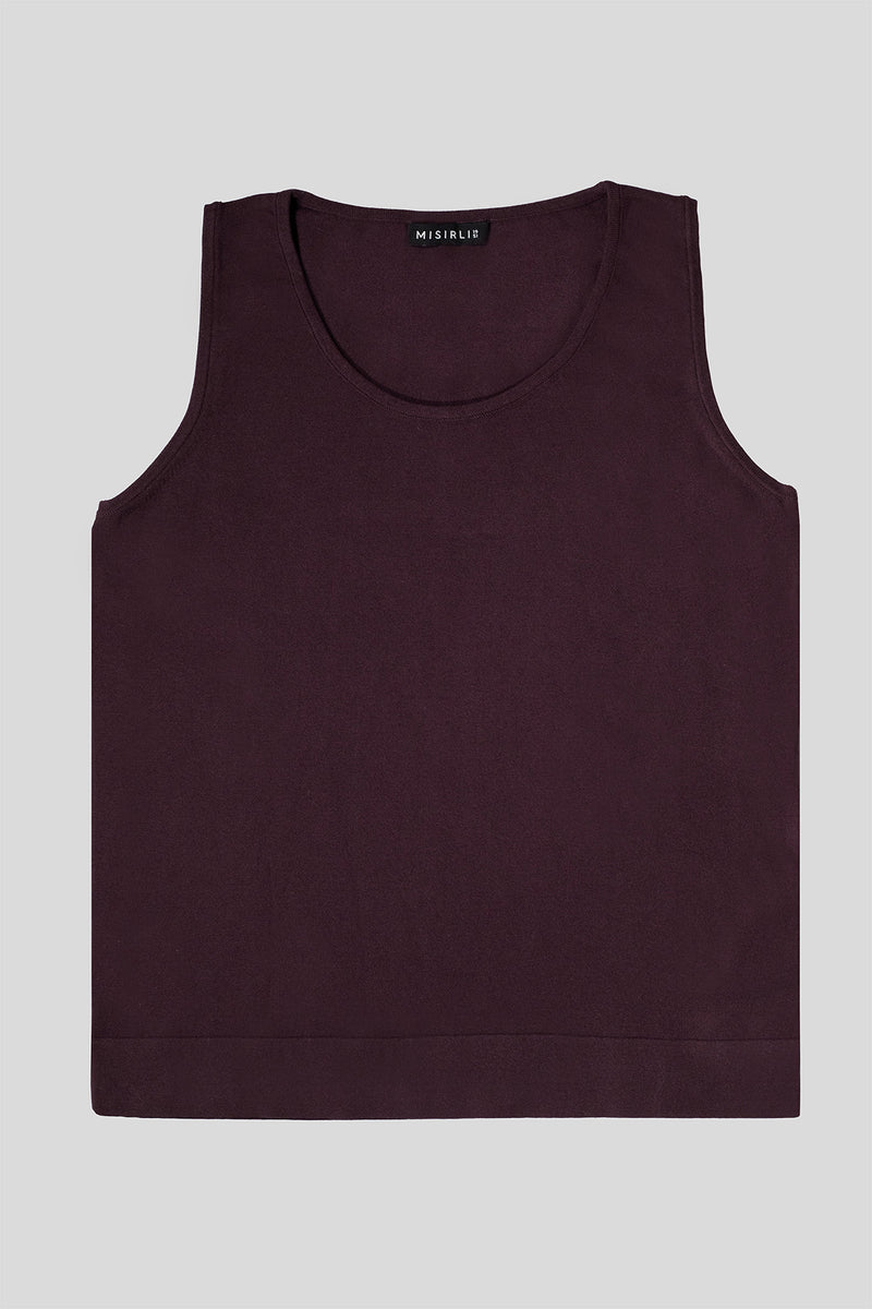 Plum Thick Strap Knit Women's Sports Bra