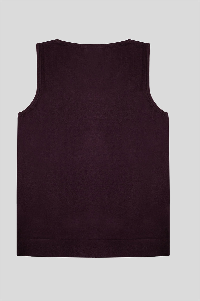 Plum Thick Strap Knit Women's Sports Bra