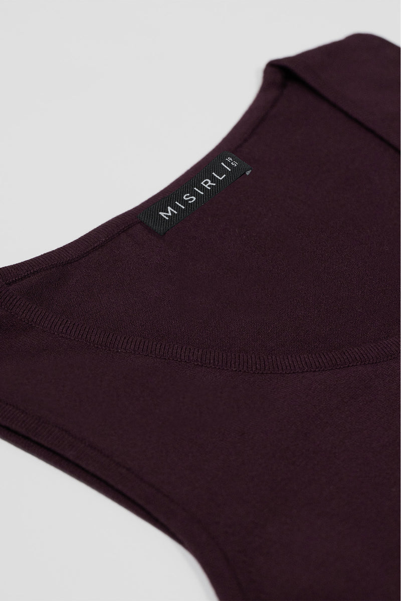 Plum Thick Strap Knit Women's Sports Bra