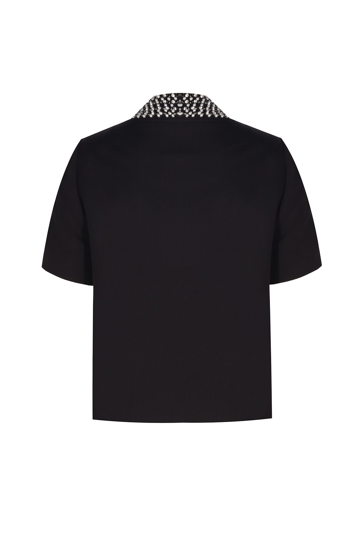 Black Pearl and Stone Embroidered Women's Jacket