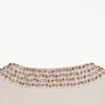 Ecru Pearl and Stone Embroidered Women's Jacket