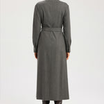 Dark Gray Belted Shirt Dress