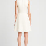 Ecru Collar Stone Embroidered Mini Dress
