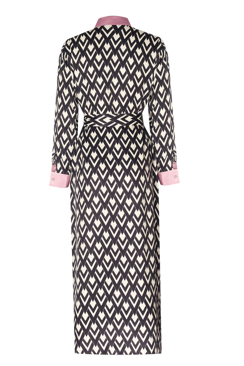 Multicolor Geometric Patterned Shirt Dress