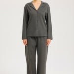 Dark Gray V-Neck Women's Shirt