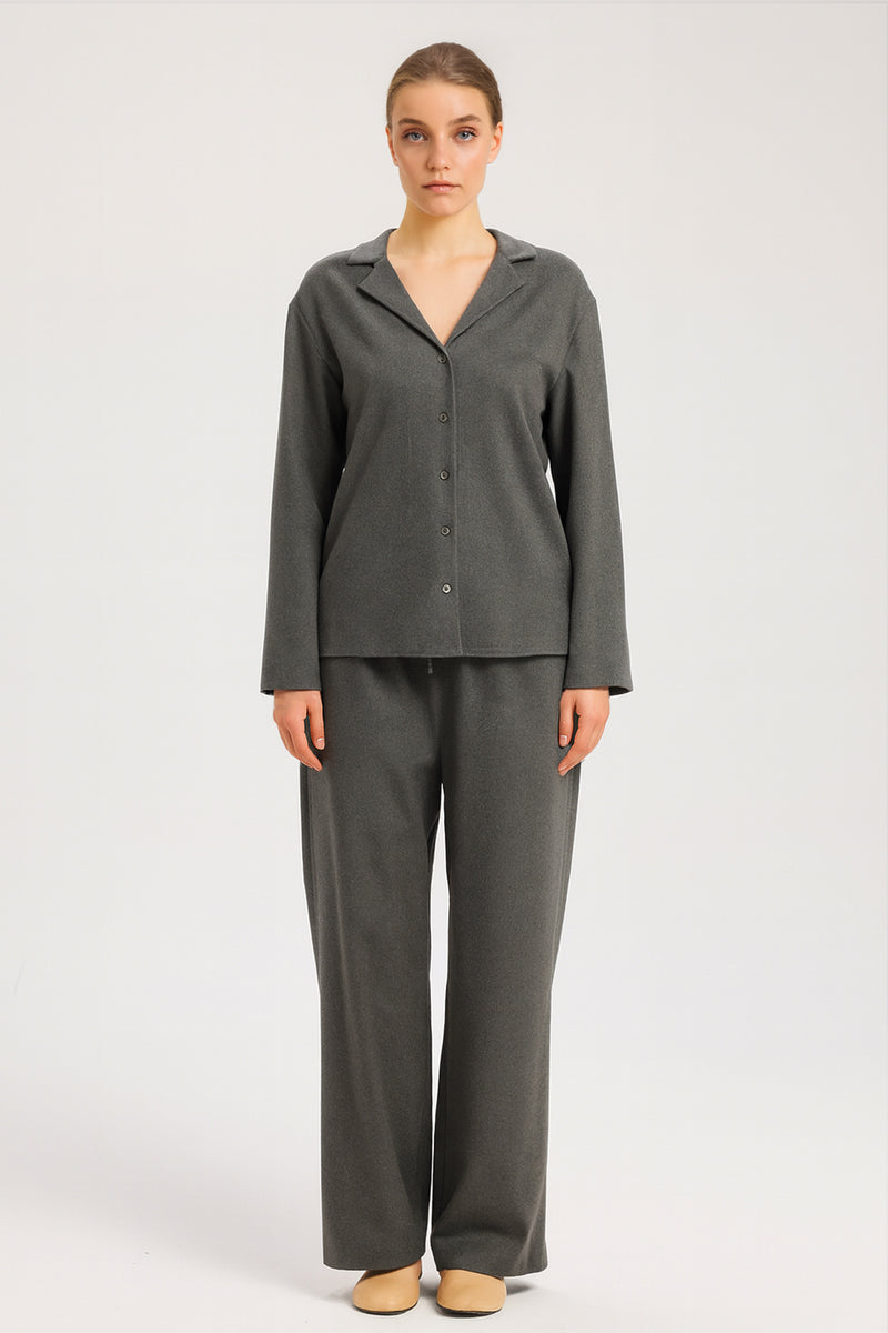 Dark Gray V-Neck Women's Shirt