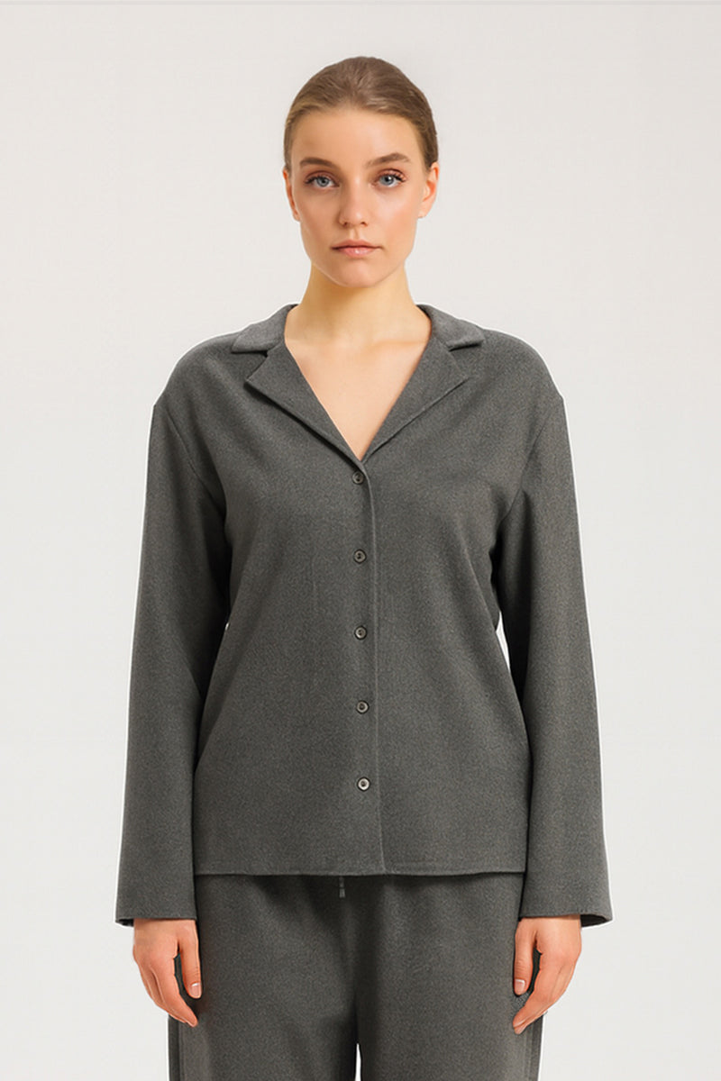 Dark Gray V-Neck Women's Shirt