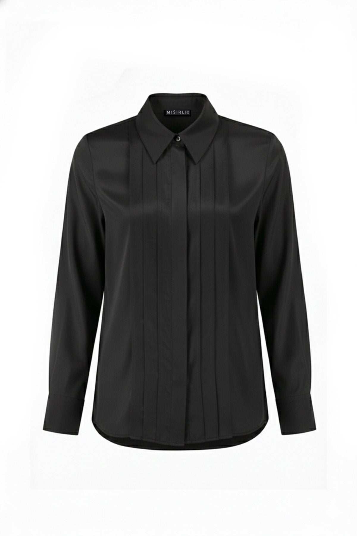 Black Pinstripe Detailed Women's Shirt