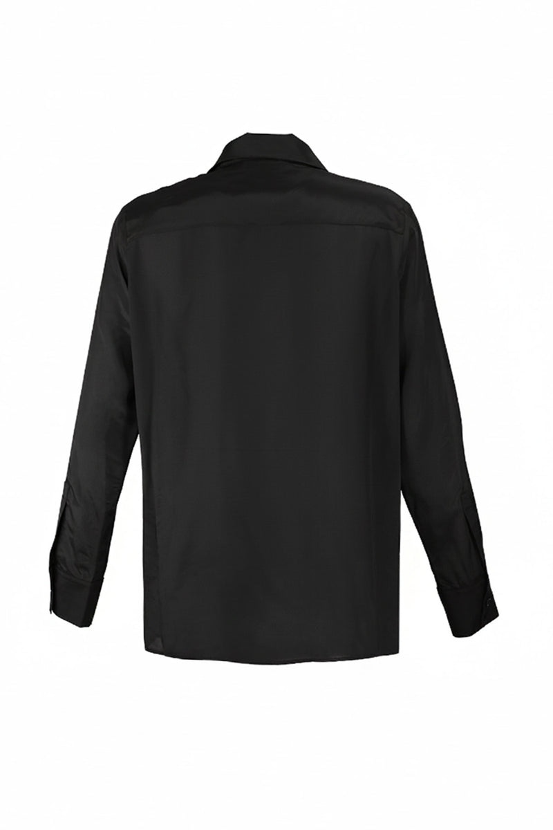 Black Pinstripe Detailed Women's Shirt