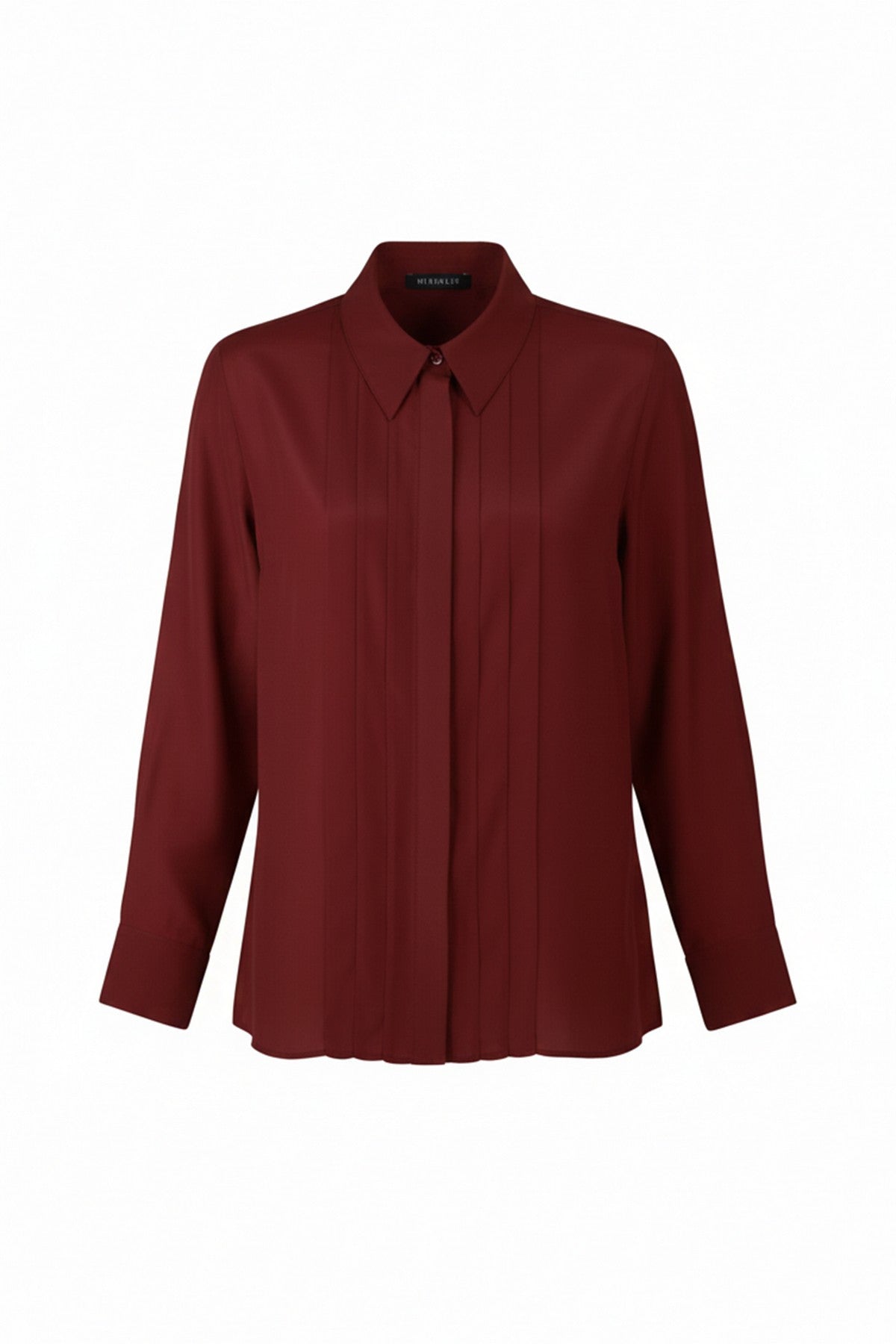 Burgundy Pleated Women's Shirt