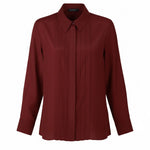Burgundy Pleated Women's Shirt