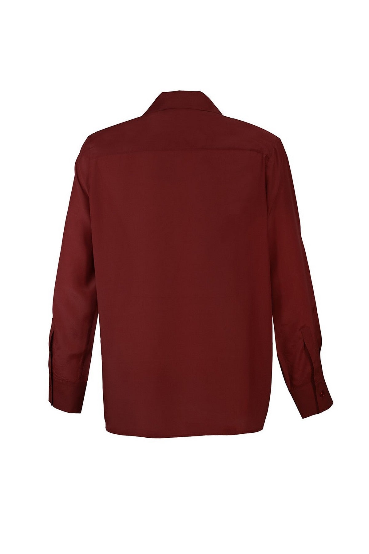 Burgundy Pleated Women's Shirt