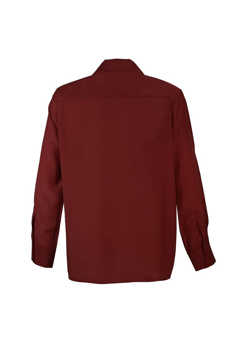 Burgundy Pleated Women's Shirt