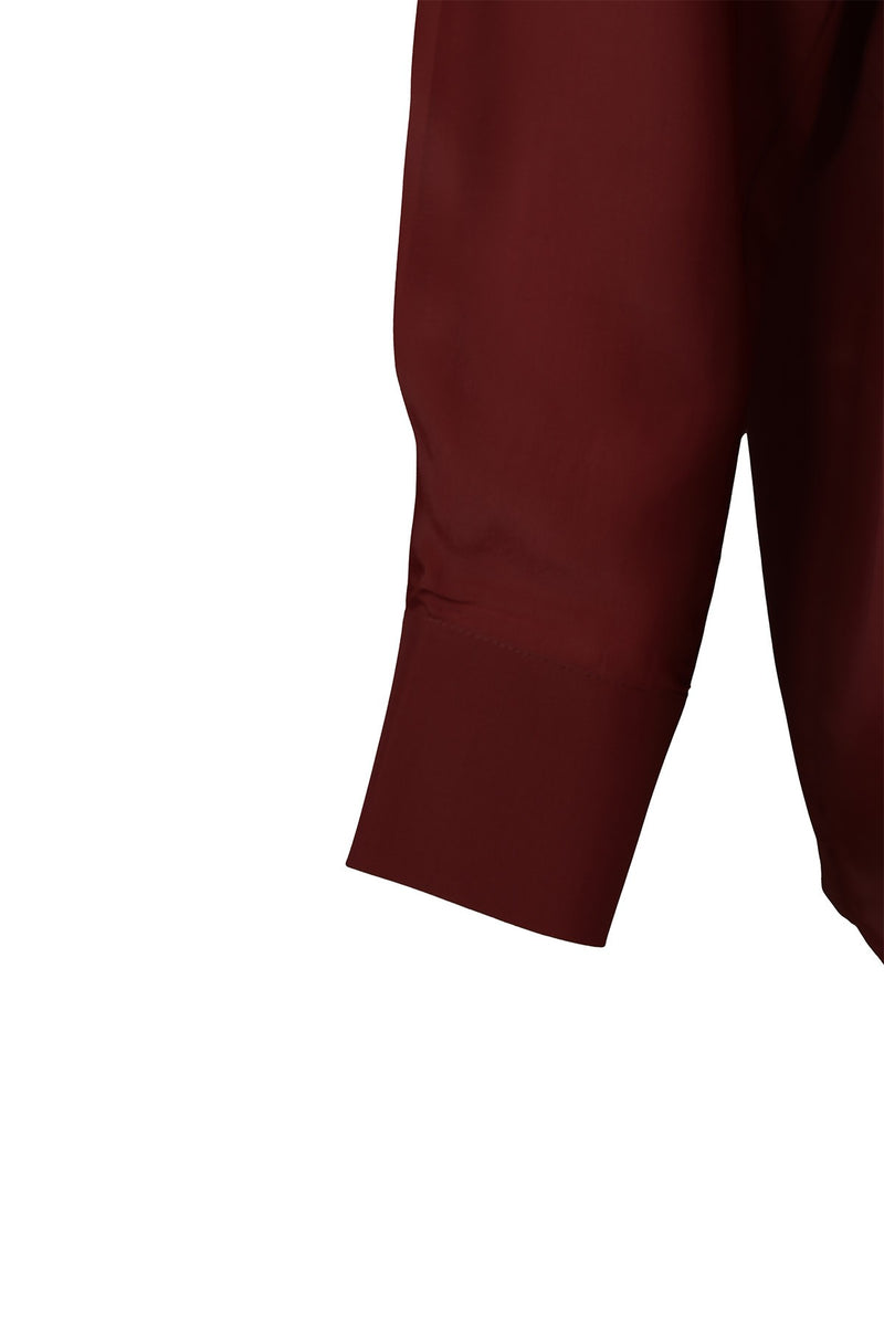 Burgundy Pleated Women's Shirt