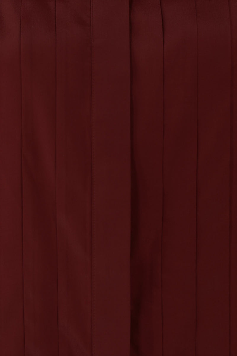 Burgundy Pleated Women's Shirt