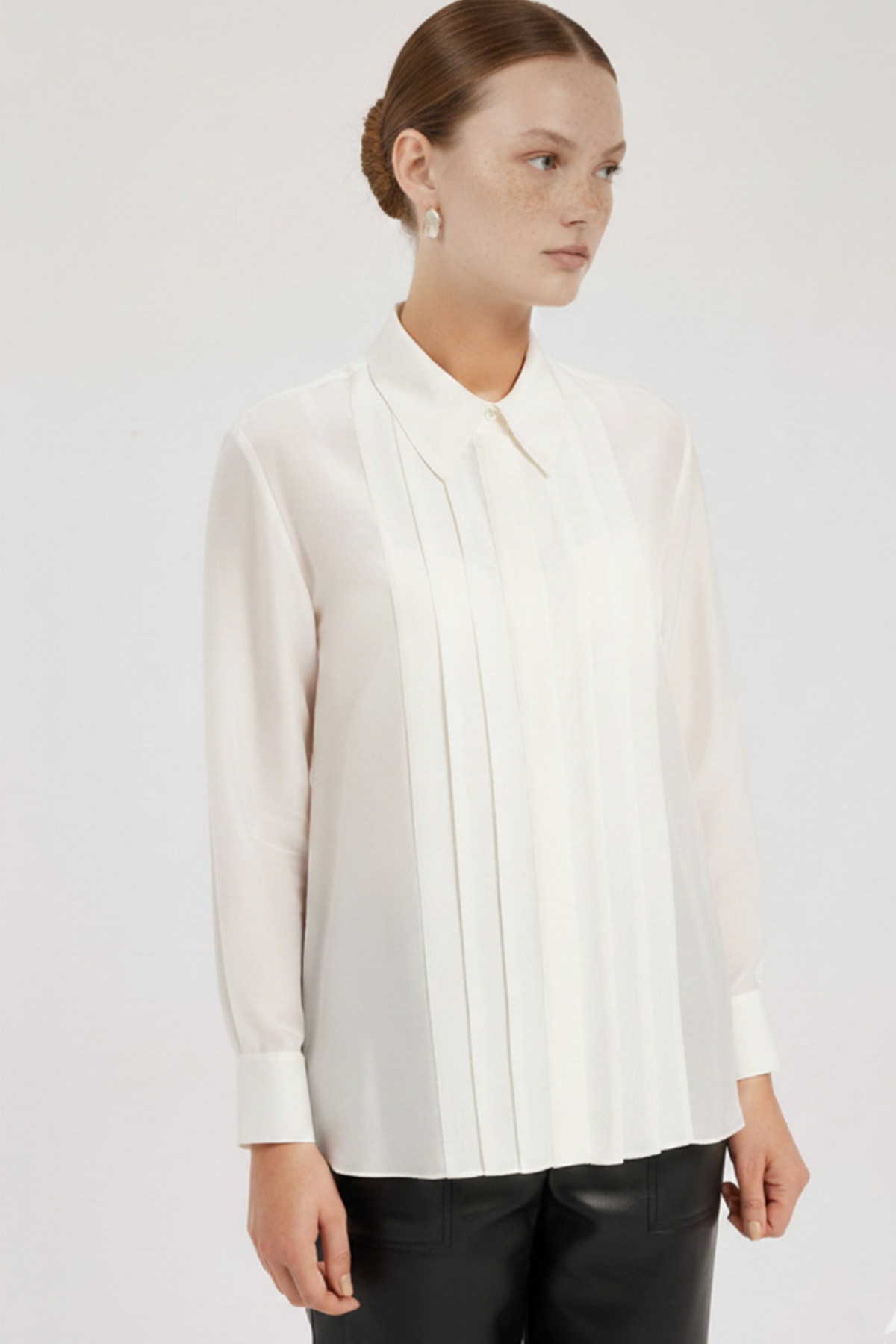 Ecru Pile Detailed Women's Shirt