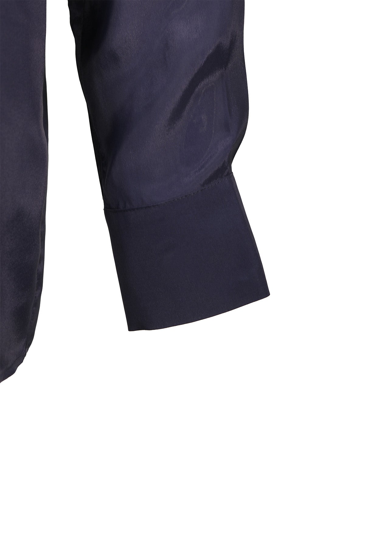 Navy Blue Pleated Detail Women's Shirt