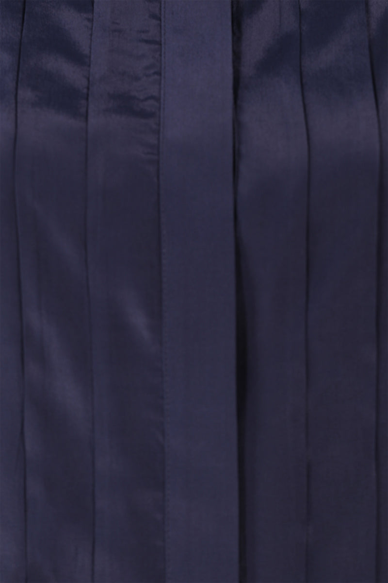 Navy Blue Pleated Detail Women's Shirt