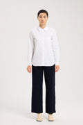 Ecru Stone Buttoned Long Sleeve Women's Shirt