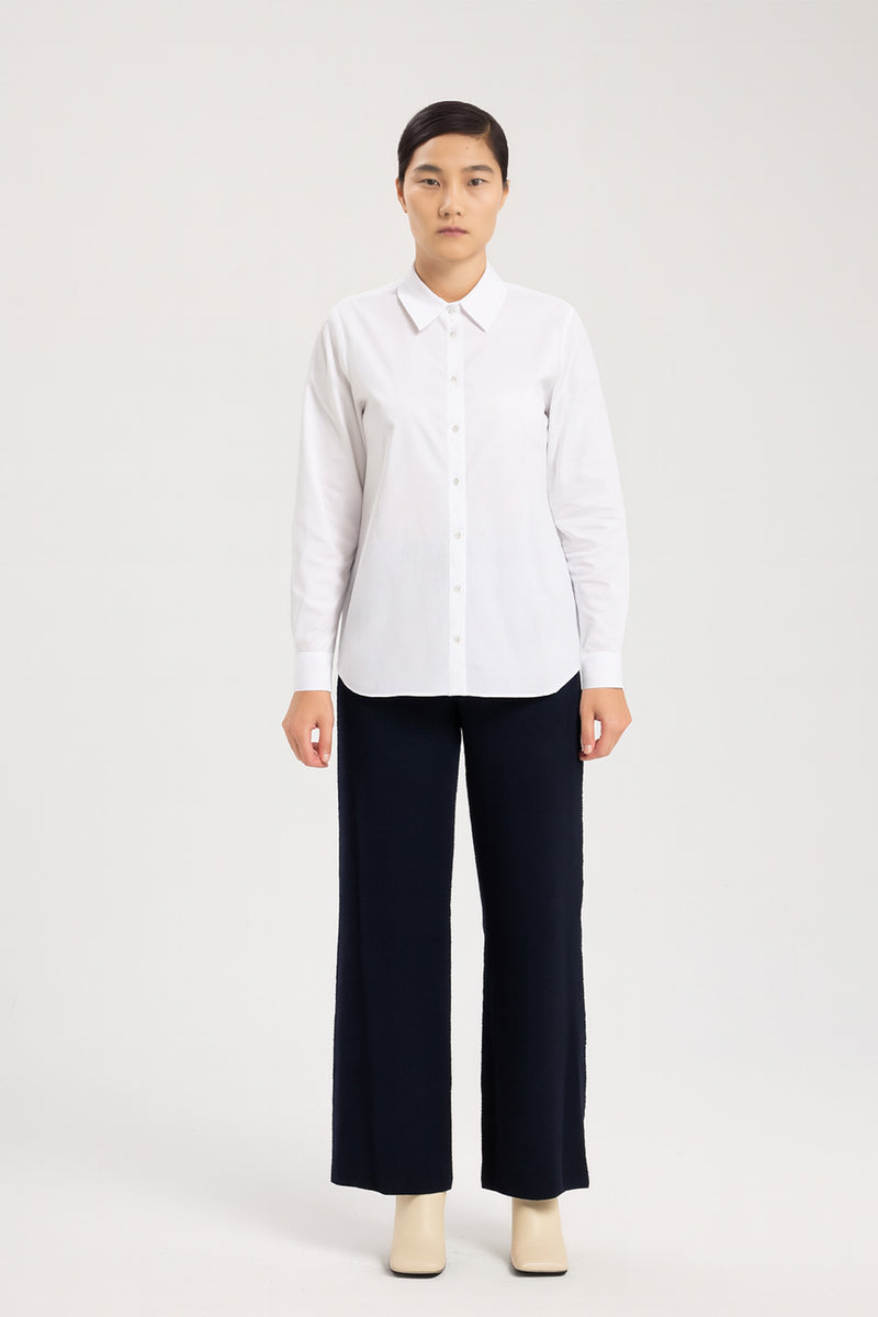 Ecru Stone Buttoned Long Sleeve Women's Shirt