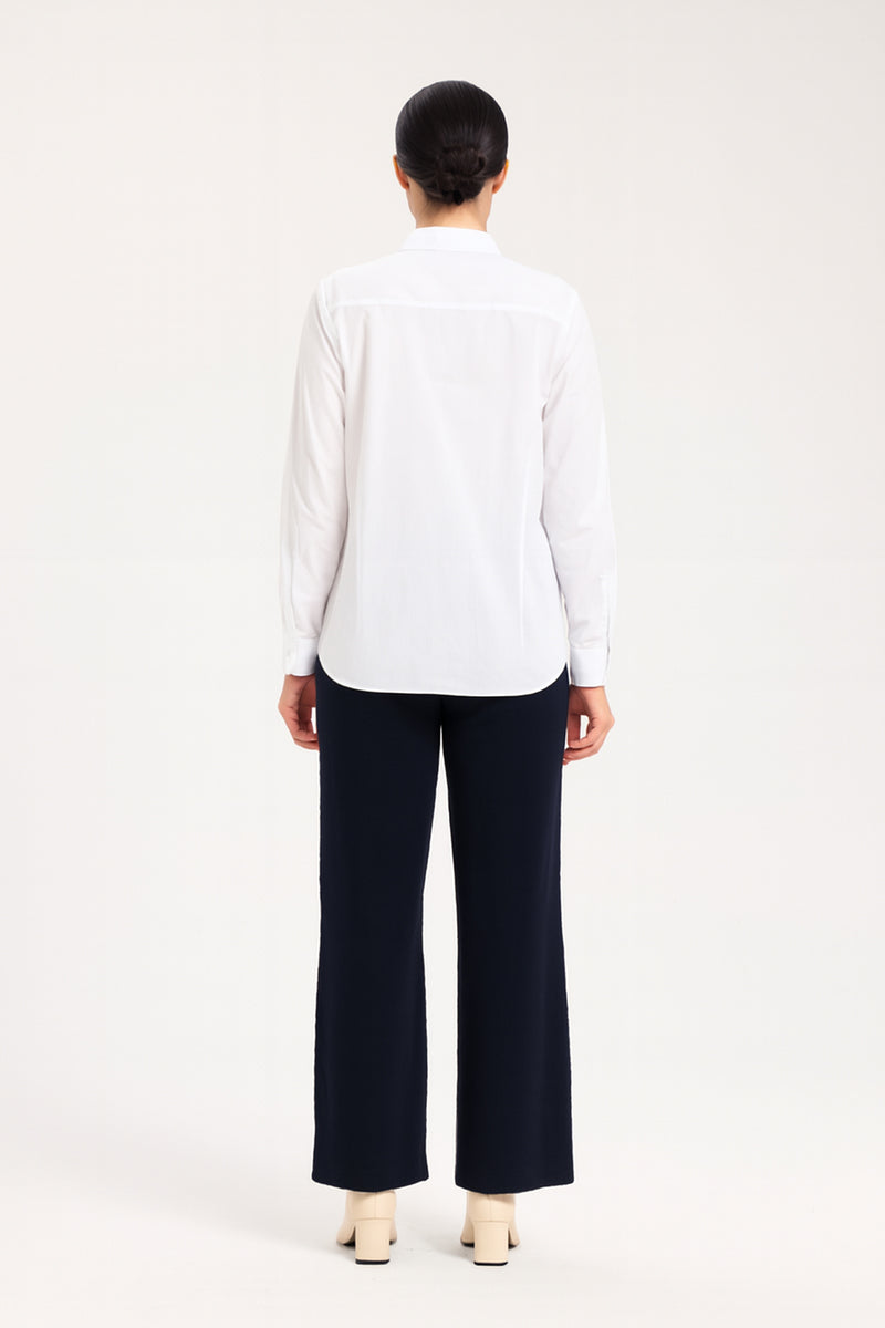 Ecru Stone Buttoned Long Sleeve Women's Shirt