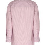 Burgundy Ecru Striped Rose Detail Women's Shirt