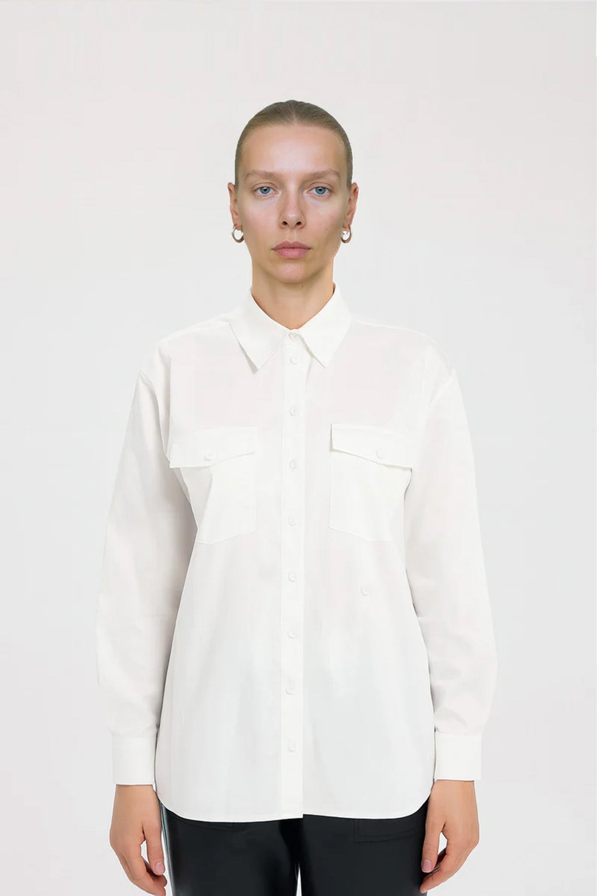 Ecru Pocket Detail Women's Shirt