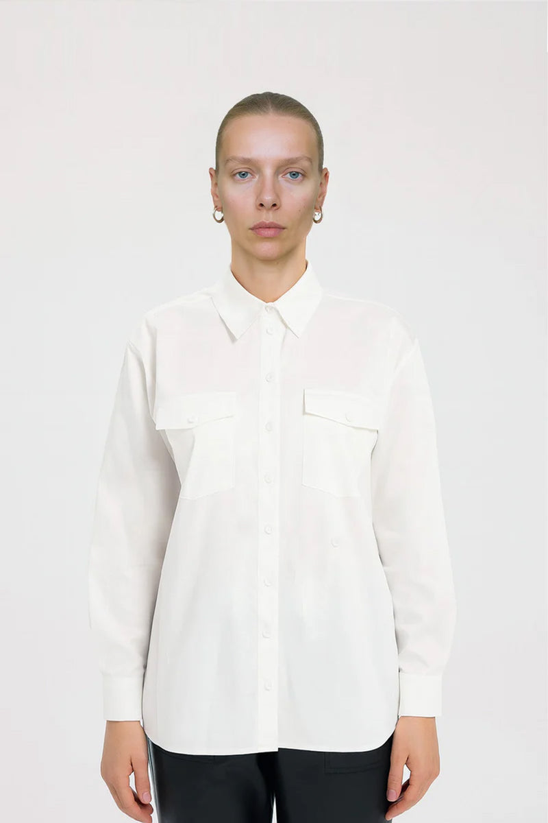 Ecru Pocket Detail Women's Shirt